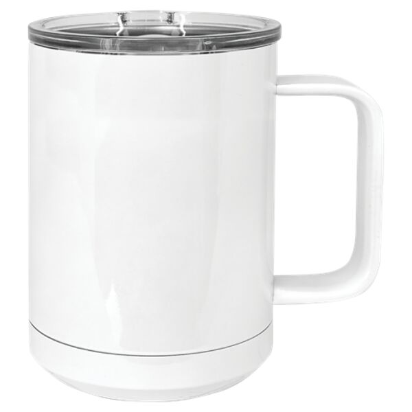 15 oz. White Vacuum Insulated Mug w/Slider Lid Thumbnail